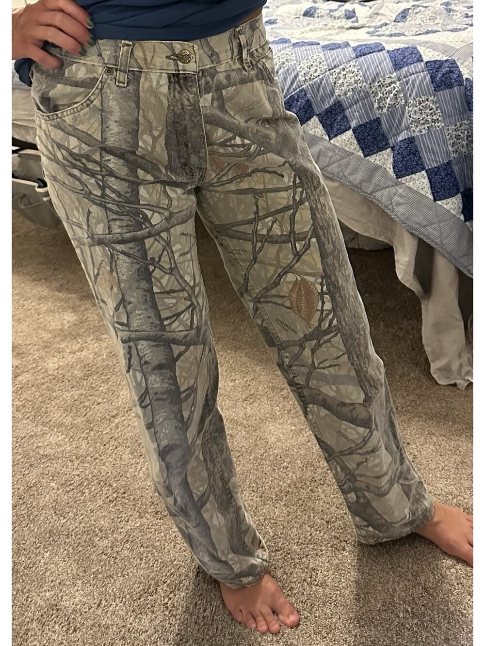 Vintage Camo Pants Mens 32 Brown Camouflage Hunting Fishing FITS 31x29